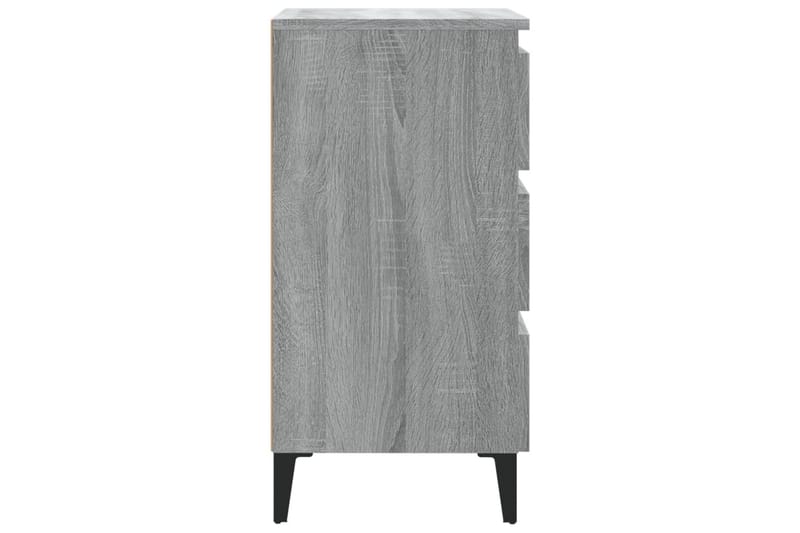 Sängbord med metallben grå sonoma-ek 40x35x69 cm - Grå - Möbler - Bord & matgrupper - Avlastningsbord - Sängbord & nattduksbord