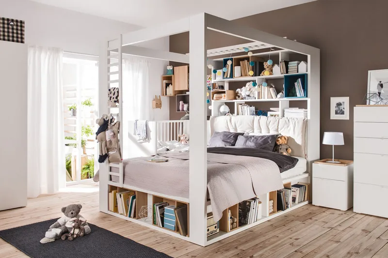 4You Sängbord 41 cm med Förvaring Vit/Natur - VOX - Möbler - Bord & matgrupper - Avlastningsbord - Sängbord & nattduksbord