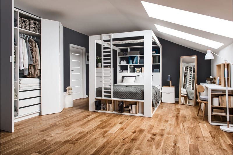 4You Sängbord 41 cm med Förvaring Vit/Natur - VOX - Möbler - Bord & matgrupper - Avlastningsbord - Sängbord & nattduksbord