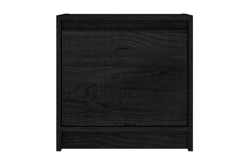 808122 sängskåp 2 st svart 40x30,5x40 cm massivt furu trä - Svart - Sängbord & nattduksbord