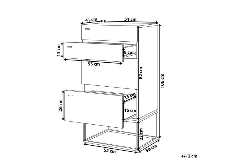 Acra Nattduksbord 52x41 cm - Grå/Ljust Trä - Möbler - Bord & matgrupper - Avlastningsbord - Sängbord & nattduksbord