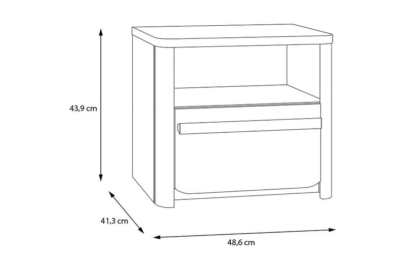 Ahmetbay Sängbord 41x49 cm - Grå/Brun - Sängbord & nattduksbord