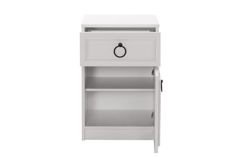 Ajra Sängbord 40x38 cm Vit - Hanah Home - Möbler - Bord & matgrupper - Avlastningsbord - Sängbord & nattduksbord