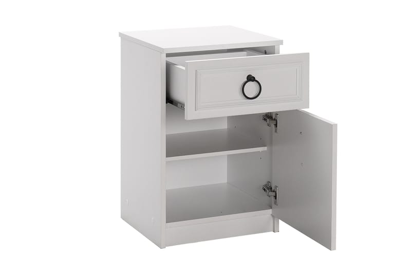 Ajra Sängbord 40x38 cm Vit - Hanah Home - Möbler - Bord & matgrupper - Avlastningsbord - Sängbord & nattduksbord