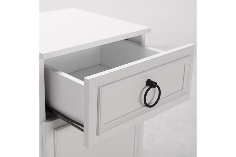 Ajra Sängbord 40x38 cm Vit - Hanah Home - Möbler - Bord & matgrupper - Avlastningsbord - Sängbord & nattduksbord