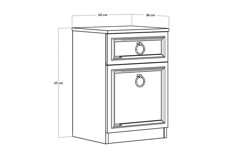 Ajra Sängbord 40x38 cm Vit - Hanah Home - Möbler - Bord & matgrupper - Avlastningsbord - Sängbord & nattduksbord