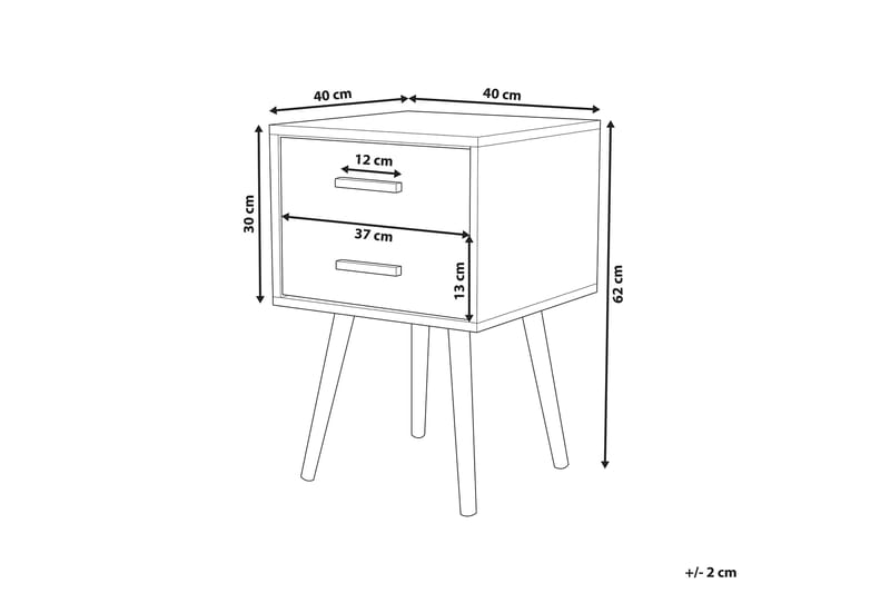 Alabama Sängbord 40 cm - Grå - Sängbord & nattduksbord