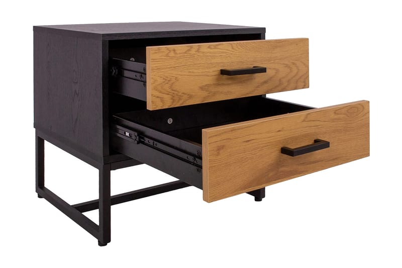 Amsterdam Sängbord Ek/Svart - Möbler - Bord & matgrupper - Avlastningsbord - Sängbord & nattduksbord