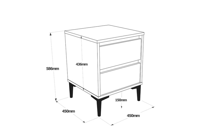 Andifli Sängbord 45x58,6 cm - Flerfärgad - Sängbord & nattduksbord