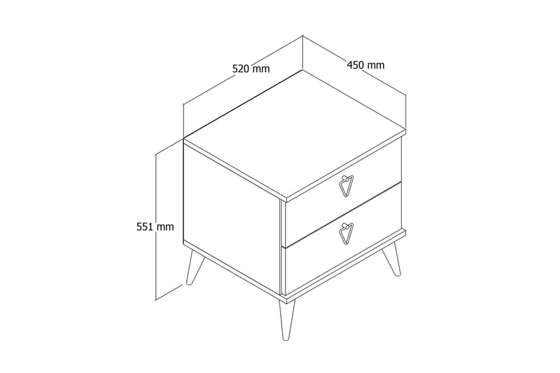 Andifli Sängbord 52x55,1 cm - Brun - Sängbord & nattduksbord