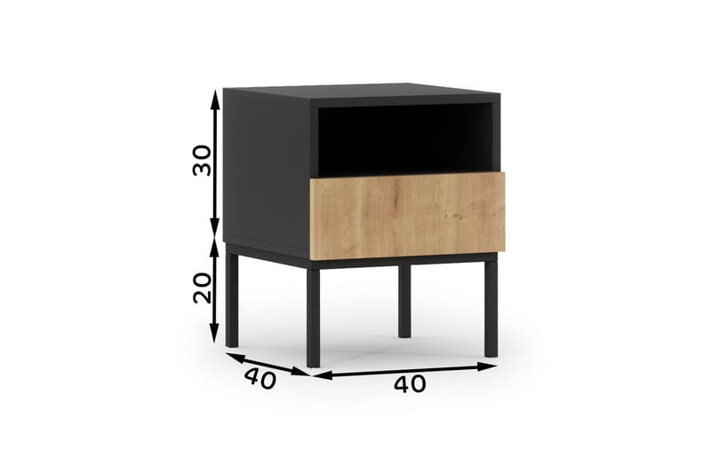 Anjal Sängbord 40 cm - Ek - Möbler - Bord & matgrupper - Avlastningsbord - Sängbord & nattduksbord