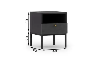 Anjal Sängbord 40 cm - Svart - Möbler - Bord & matgrupper - Avlastningsbord - Sängbord & nattduksbord
