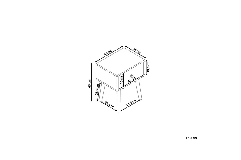 Arvada Sängbord 40 cm med Förvaring Låda - Brun - Möbler - Bord & matgrupper - Avlastningsbord - Sängbord & nattduksbord