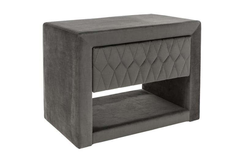 Azurro Sängbord 50 cm - Sammet/Grå - Möbler - Bord & matgrupper - Avlastningsbord - Sängbord & nattduksbord