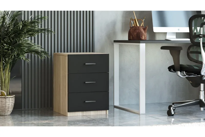 Barrock Sängbord 45 cm - Natur/Svart - Möbler - Bord & matgrupper - Avlastningsbord - Sängbord & nattduksbord