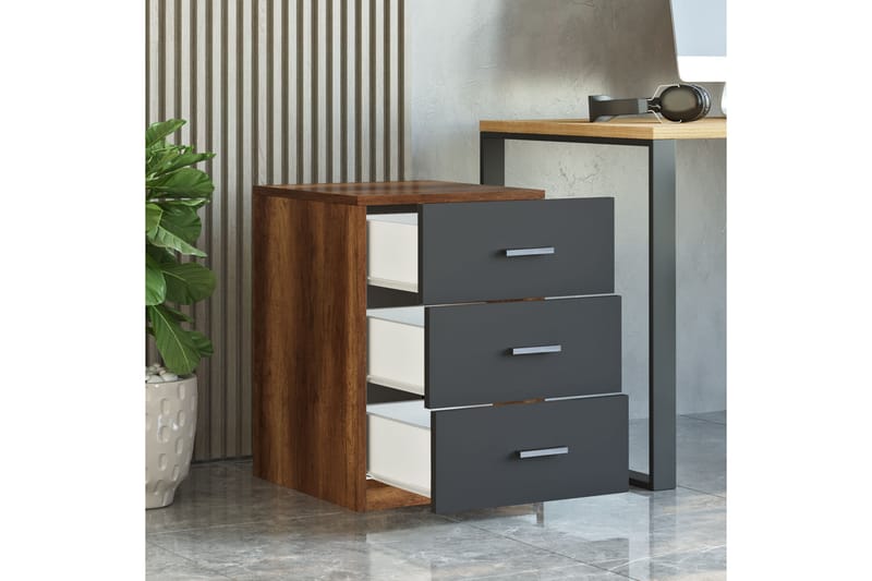 Barrock Sängbord 45 cm - Teak/Antracit - Möbler - Bord & matgrupper - Avlastningsbord - Sängbord & nattduksbord