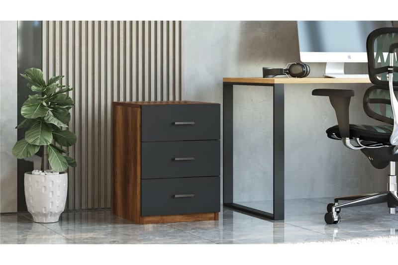 Barrock Sängbord 45 cm - Teak/Antracit - Möbler - Bord & matgrupper - Avlastningsbord - Sängbord & nattduksbord