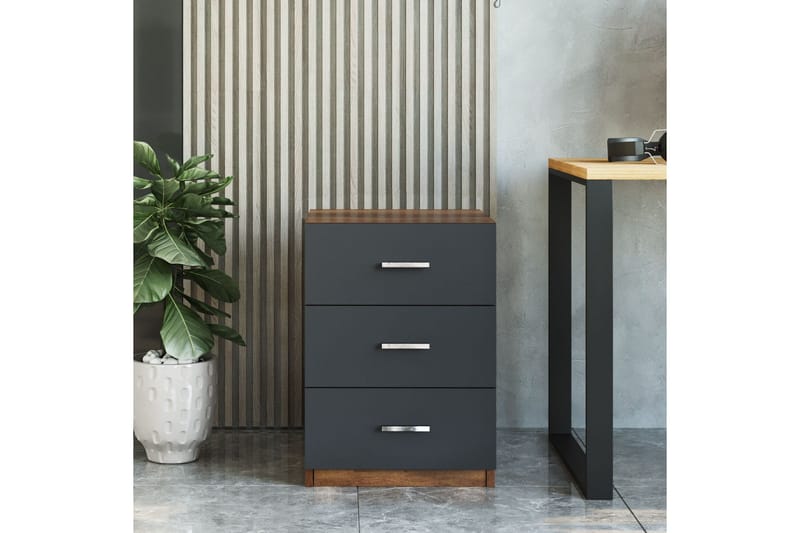 Barrock Sängbord 45 cm - Teak/Antracit - Möbler - Bord & matgrupper - Avlastningsbord - Sängbord & nattduksbord