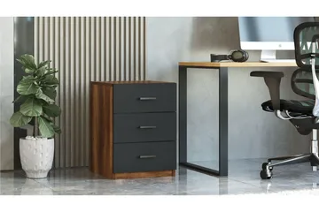 Barrock Sängbord 45 cm - Teak/Antracit - Möbler - Bord & matgrupper - Avlastningsbord - Sängbord & nattduksbord