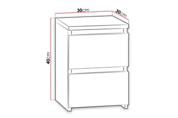 Basildon Sängbord 30 cm med Förvaring 2 Lådor - Svart - Möbler - Bord & matgrupper - Avlastningsbord - Sängbord & nattduksbord