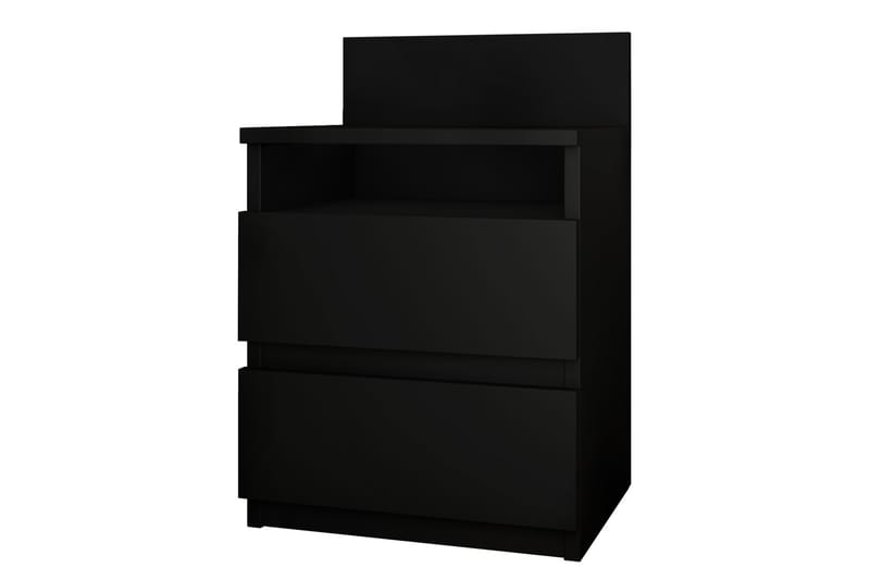 Basildon Sängbord 40 cm med Förvaring 2 Lådor + Hylla - Svart - Möbler - Bord & matgrupper - Avlastningsbord - Sängbord & nattduksbord