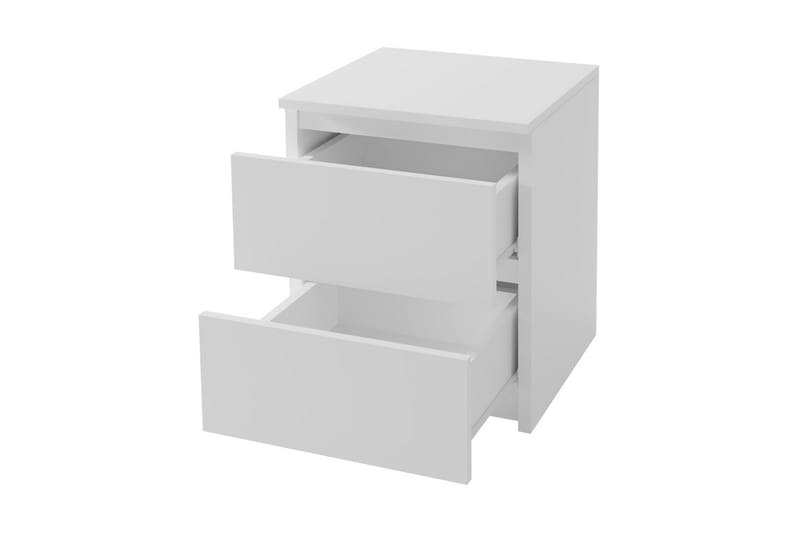 Basildon Sängbord 40 cm med Förvaring 2 Lådor - Vit - Möbler - Bord & matgrupper - Avlastningsbord - Sängbord & nattduksbord