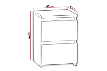 Basildon Sängbord 40 cm med Förvaring 2 Lådor - Vit - Möbler - Bord & matgrupper - Avlastningsbord - Sängbord & nattduksbord