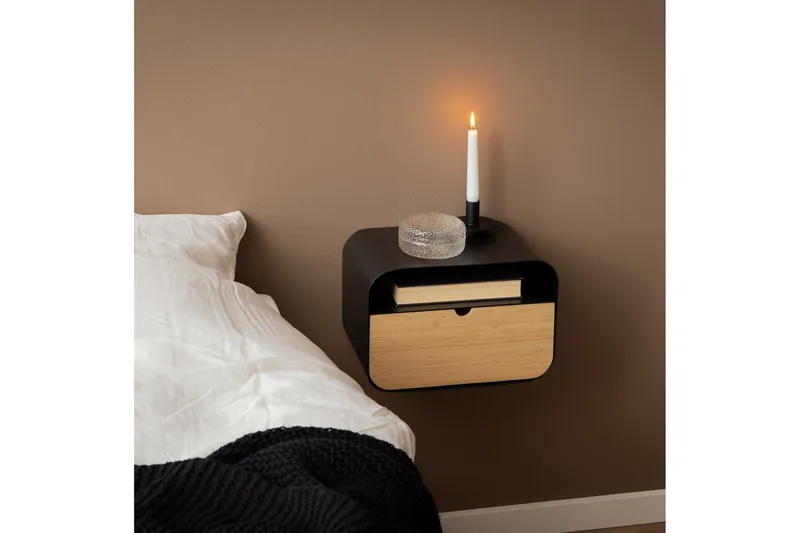 Belleuve Sängbord 25 cm - Svart - Möbler - Bord & matgrupper - Avlastningsbord - Sängbord & nattduksbord