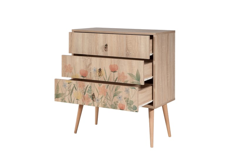 Bertoaria Sängbord 80x40 cm Brun - Hanah Home - Möbler - Bord & matgrupper - Avlastningsbord - Sängbord & nattduksbord