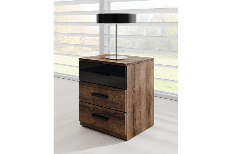 Bovera Sängbord 41x46 cm - Teak/Svart - Möbler - Bord & matgrupper - Avlastningsbord - Sängbord & nattduksbord