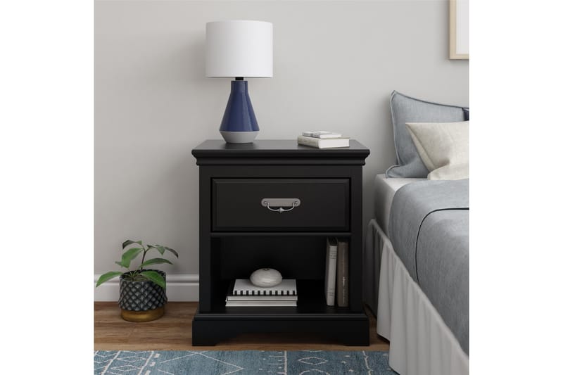 Bristol Sängbord 60x42 cm Svart - Dorel Home - Möbler - Bord & matgrupper - Avlastningsbord - Sängbord & nattduksbord