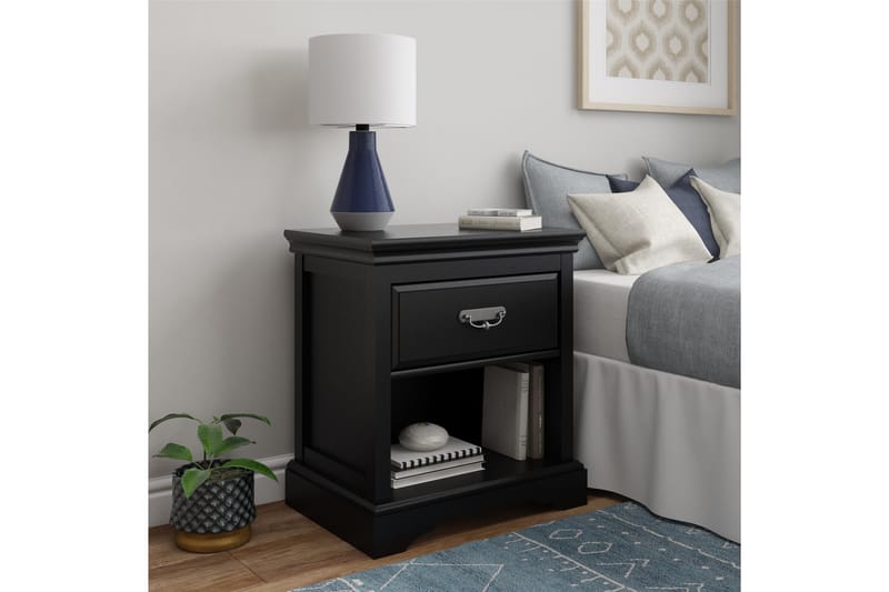 Bristol Sängbord 60x42 cm Svart - Dorel Home - Möbler - Bord & matgrupper - Avlastningsbord - Sängbord & nattduksbord
