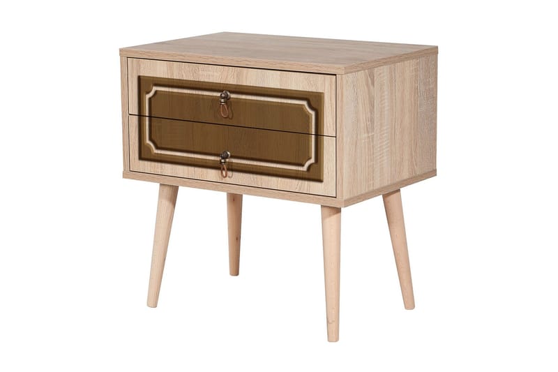 Brokind Sängbord 60 cm med Förvaring 2 Lådor Dekor - Natur/Brun - Möbler - Bord & matgrupper - Avlastningsbord - Sängbord & nattduksbord