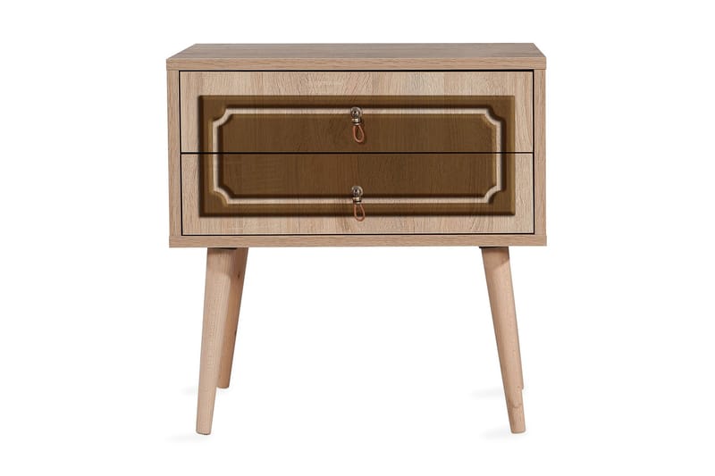 Brokind Sängbord 60 cm med Förvaring 2 Lådor Dekor - Natur/Brun - Möbler - Bord & matgrupper - Avlastningsbord - Sängbord & nattduksbord