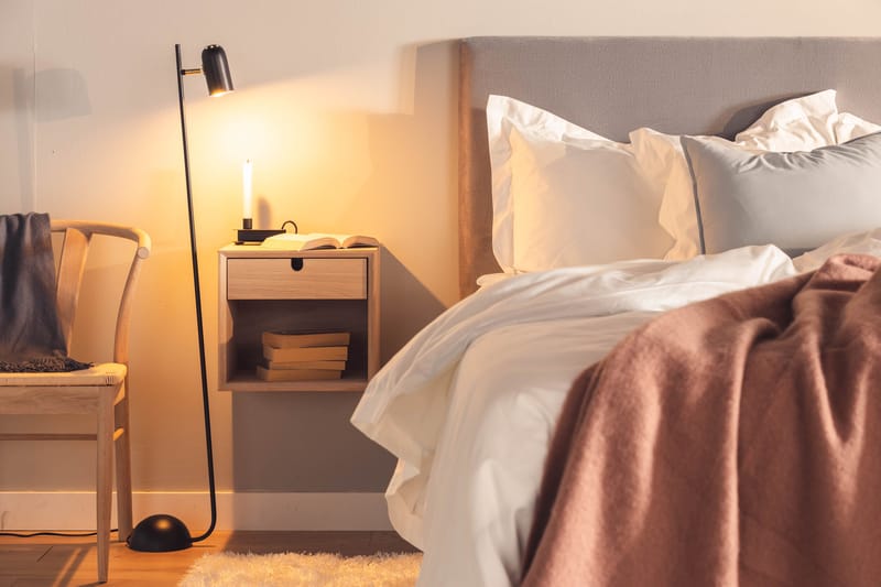 Century Sängbord 37 cm Hög med Förvaring Låda - Beige - Möbler - Bord & matgrupper - Avlastningsbord - Sängbord & nattduksbord