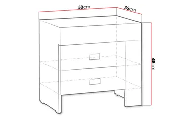Cezara Sängbord 50 cm Vänster med Förvaring 2 Lådor Bedly Ek - Möbler - Bord & matgrupper - Avlastningsbord - Sängbord & nattduksbord