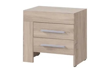 Cezara Sängbord 50 cm Vänster med Förvaring 2 Lådor Bedly Ek - Möbler - Bord & matgrupper - Avlastningsbord - Sängbord & nattduksbord