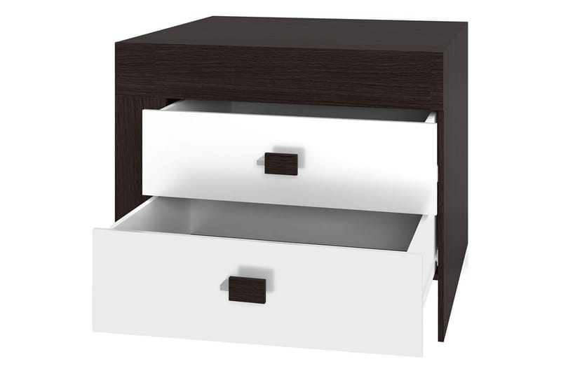Cezara Sängbord 50 cm Vänster med Förvaring 2 Lådor - Beige/Grå - Möbler - Bord & matgrupper - Avlastningsbord - Sängbord & nattduksbord