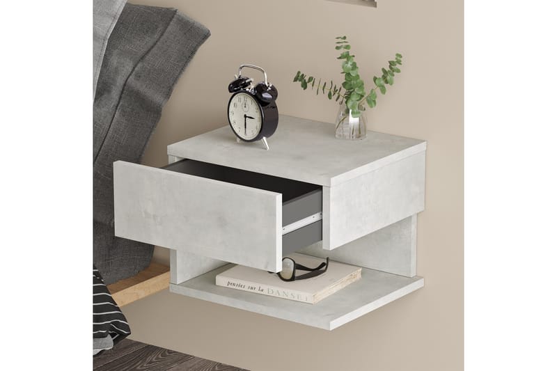 Cranner Sängbord 40 cm - Silver - Sängbord & nattduksbord