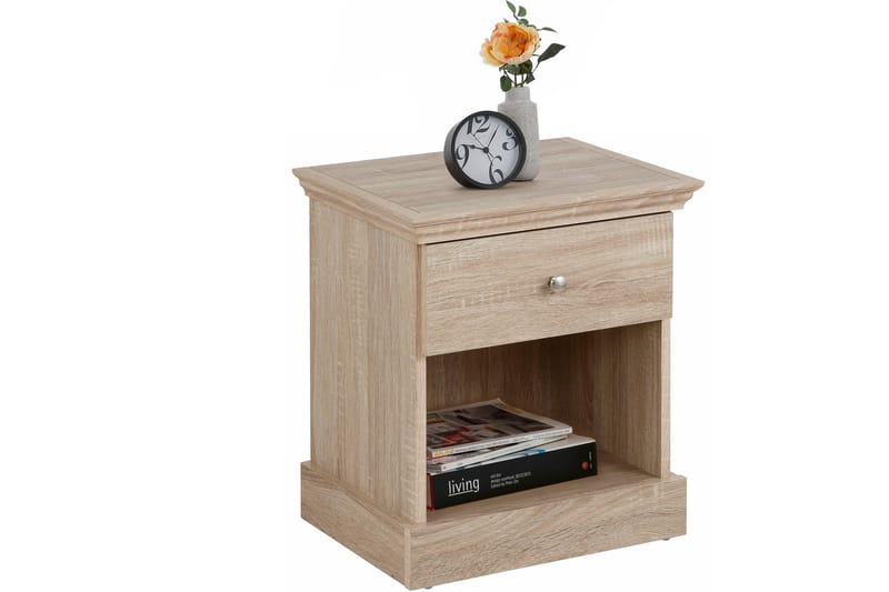 Dareia Sängbord 45 cm med Förvaring Låda + Hylla - Brun - Möbler - Bord & matgrupper - Avlastningsbord - Sängbord & nattduksbord