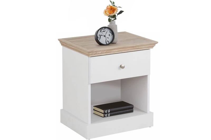 Dareia Sängbord 45 cm - Vit/Brun - Möbler - Bord & matgrupper - Avlastningsbord - Sängbord & nattduksbord