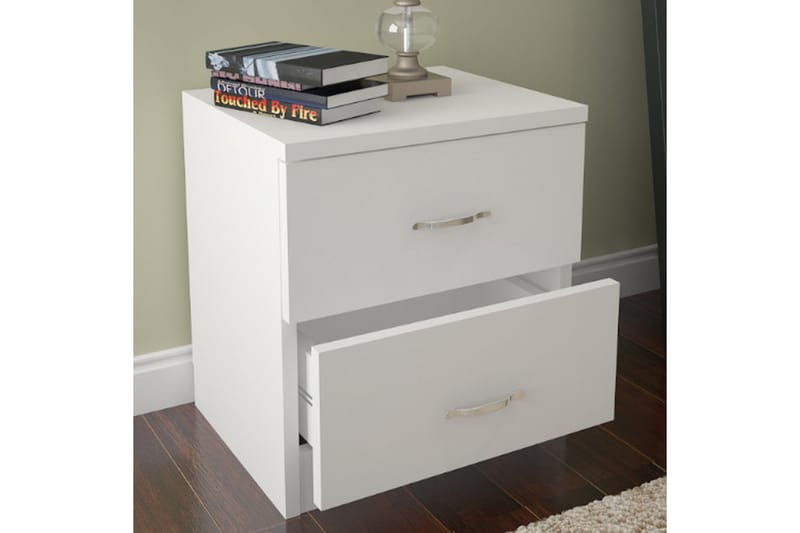 Decorotika Sängbord 40 cm med Förvaring 2 Lådor - Vit - Möbler - Bord & matgrupper - Avlastningsbord - Sängbord & nattduksbord