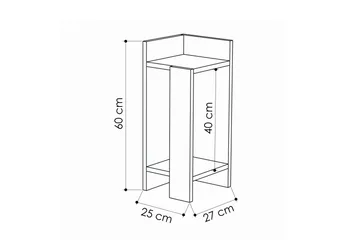 Decorta Sängbord 27 cm - Ekfärg/Mörkgrå - Möbler - Bord & matgrupper - Avlastningsbord - Sängbord & nattduksbord