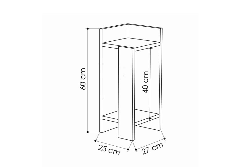 Decorta Sängbord 27 cm - Ekfärg/Mörkgrå - Möbler - Bord & matgrupper - Avlastningsbord - Sängbord & nattduksbord