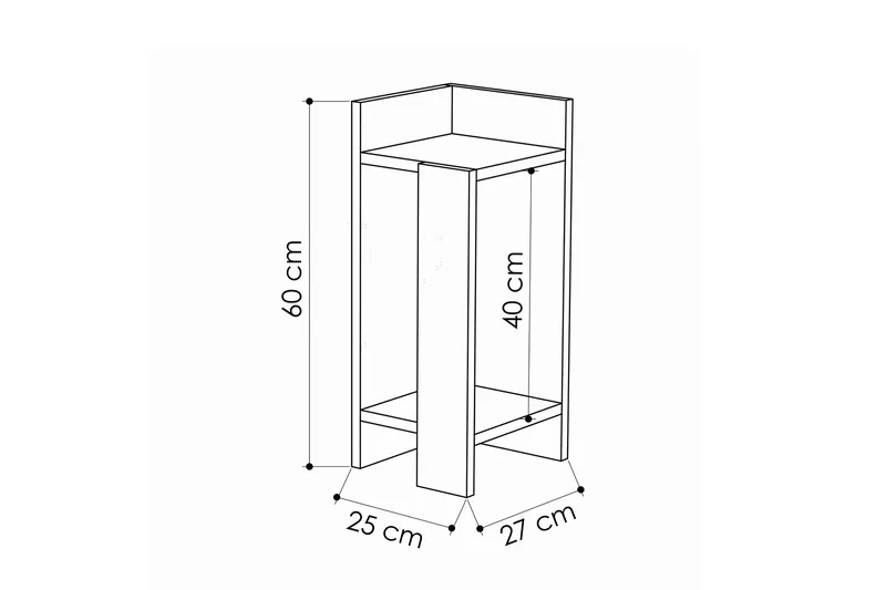 Decorta Sängbord 27 cm med Förvaring Hyllor + Luckor Höger - Brun - Möbler - Bord & matgrupper - Avlastningsbord - Sängbord & nattduksbord