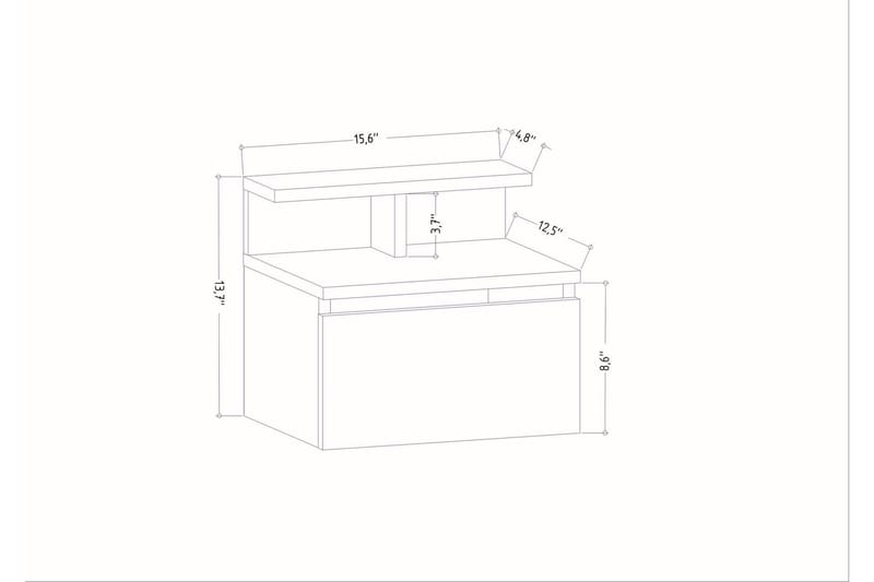 Desgrar Sängbord 39,8x35 cm - Antracit - Sängbord & nattduksbord