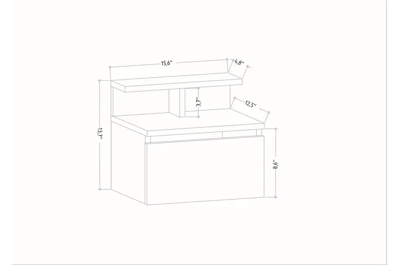 Desgrar Sängbord 39,8x35 cm - Antracit - Möbler - Bord & matgrupper - Avlastningsbord - Sängbord & nattduksbord