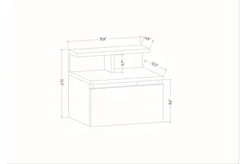 Desgrar Sängbord 39,8x35 cm - Antracit - Möbler - Bord & matgrupper - Avlastningsbord - Sängbord & nattduksbord