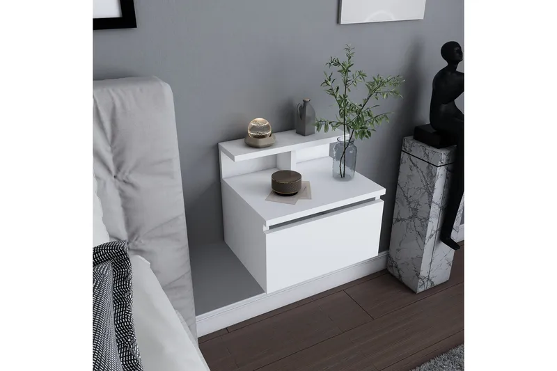 Desgrar Sängbord 39,8x35 cm - Vit - Möbler - Bord & matgrupper - Avlastningsbord - Sängbord & nattduksbord