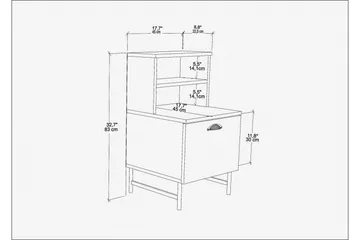 Desgrar Sängbord 45x22,5 cm - Brun - Möbler - Bord & matgrupper - Avlastningsbord - Sängbord & nattduksbord
